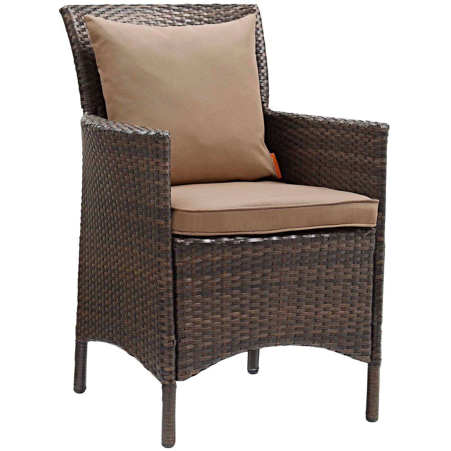 Modway Outlet Conduit Outdoor Patio Wicker Rattan Dining Armchair Set of 4 by Modway  Outdoor Furniture Furniture Brown Mocha - EEI-4031-BRN-MOC