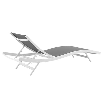 Modway - Glimpse Outdoor Patio Mesh Chaise Lounge Set of 2 by Modway  Outdoor Furniture Sofa Sectionals Gray - EEI-4038-WHI-GRY