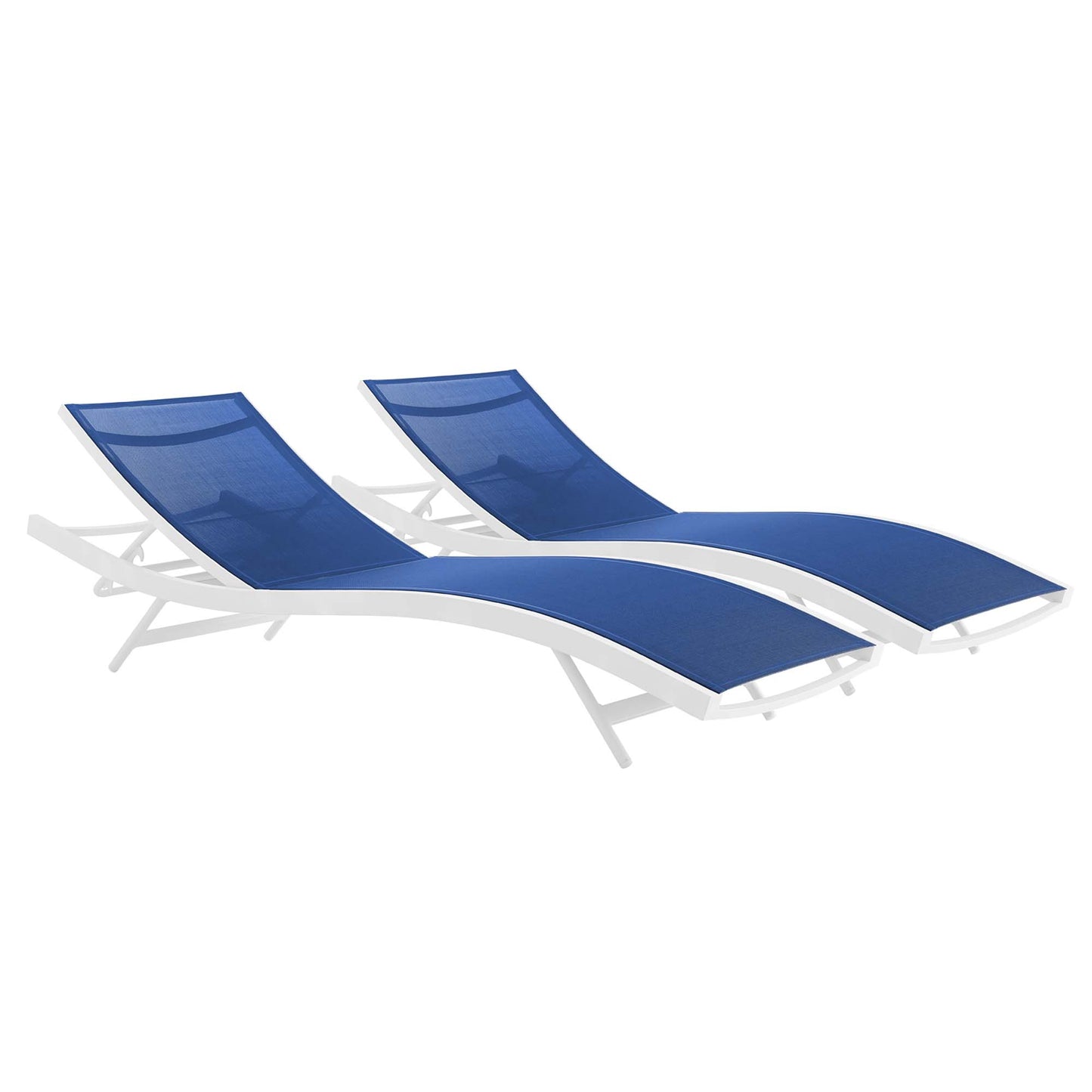 Modway - Glimpse Outdoor Patio Mesh Chaise Lounge Set of 2 by Modway  Outdoor Furniture Sofa Sectionals Blue - EEI-4038-WHI-NAV
