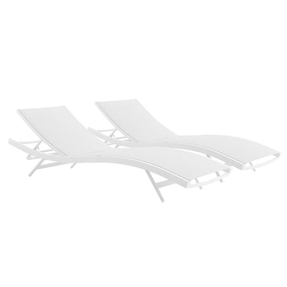 Modway - Glimpse Outdoor Patio Mesh Chaise Lounge Set of 2 by Modway  Outdoor Furniture Sofa Sectionals White - EEI-4038-WHI-WHI