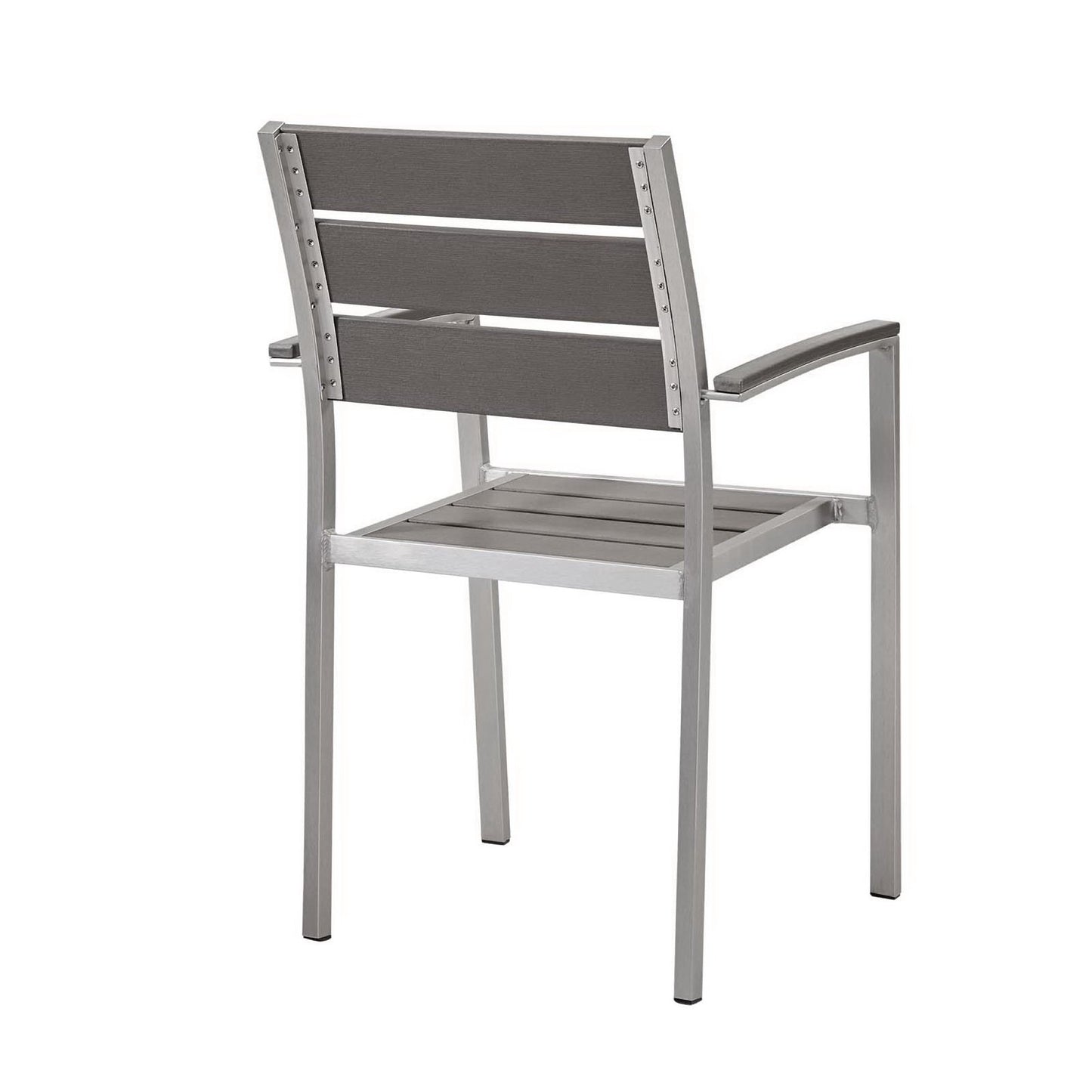 Modway - Shore Outdoor Patio Aluminum Dining Armchair Set of 2 by Modway  Outdoor Furniture Bar and Dining Gray - EEI-4042-SLV-GRY