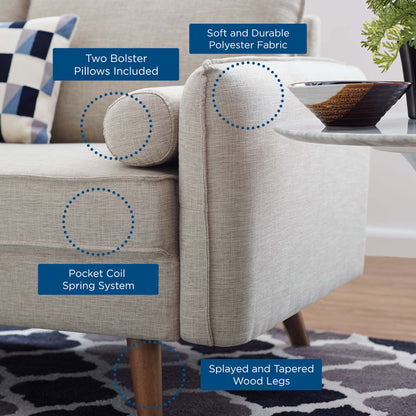 Modway - Revive Upholstered Fabric Sofa and Loveseat Set by Modway  Living Room Sofas and Armchairs Oatmeal - EEI-4047-BEI-SET