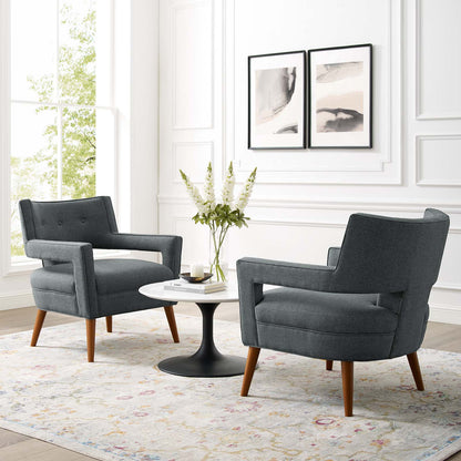 Modway Outlet Sheer Upholstered Fabric Armchair Set of 2 by Modway  Living Room Furniture Gray - EEI-4082-GRY