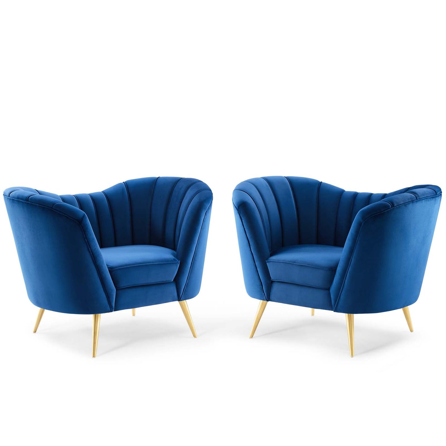 Modway Outlet Opportunity Performance Velvet Armchair Set of 2 by Modway  Living Room Furniture Navy - EEI-4088-NAV