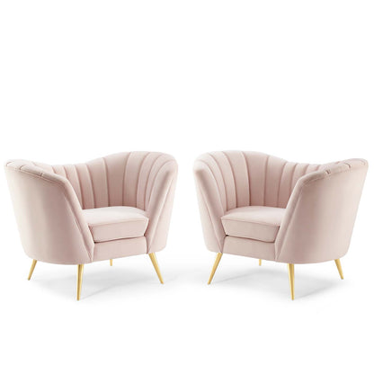 Modway Outlet Opportunity Performance Velvet Armchair Set of 2 by Modway  Living Room Furniture Pink - EEI-4088-PNK