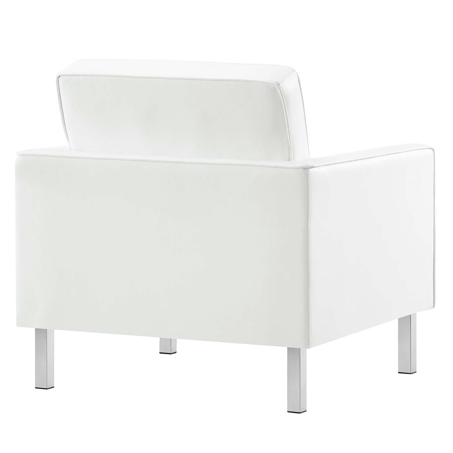 Modway - Loft Tufted Vegan Leather Armchairs Set of 2 by Modway  Living Room Sofas and Armchairs White - EEI-4101-SLV-WHI