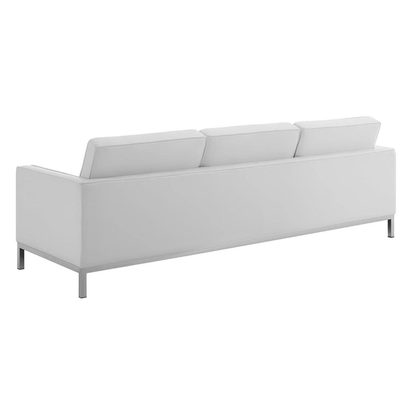 Modway - Loft Tufted Upholstered Faux Leather Sofa and Armchair Set by Modway  Living Room Sofas and Armchairs White - EEI-4104-SLV-WHI-SET