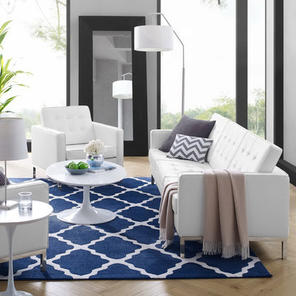 Modway - Loft Tufted Upholstered Faux Leather Sofa and Armchair Set by Modway  Living Room Sofas and Armchairs White - EEI-4104-SLV-WHI-SET