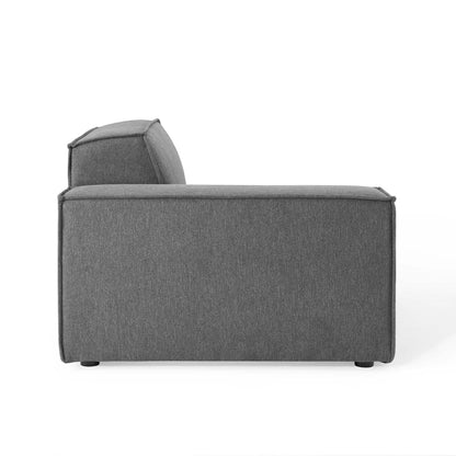 Brown fabric 8-piece sectional sofa with chaise