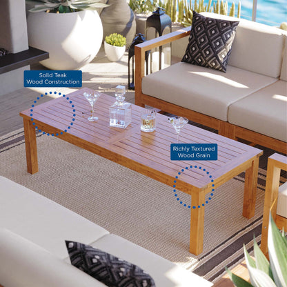 Modway - Upland Outdoor Patio Teak Wood Coffee Table by Modway  Outdoor Furniture Bar and Dining Brown - EEI-4122-NAT
