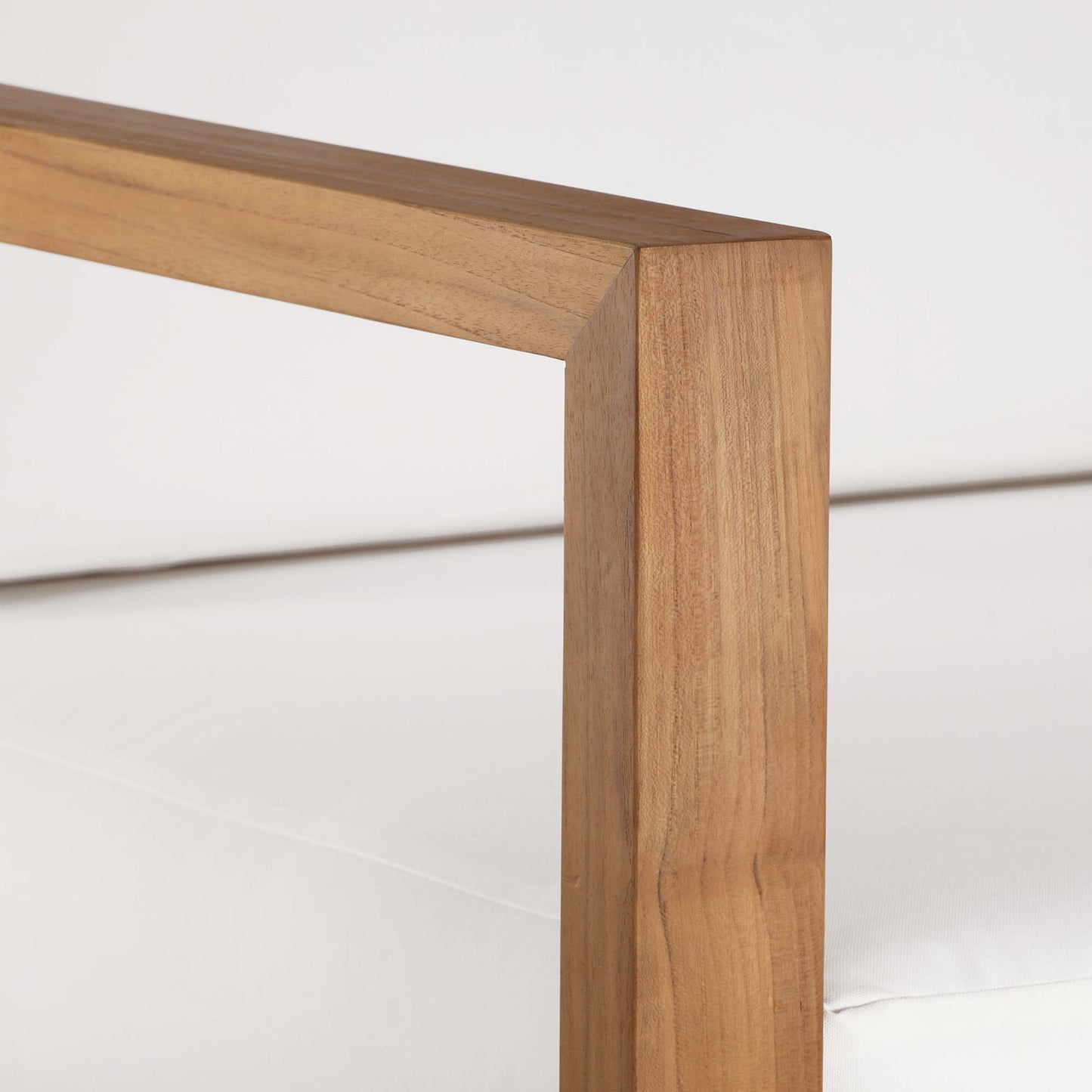 Modway - Upland Outdoor Patio Teak Wood Left-Arm Chair by Modway  Outdoor Furniture Sofa Sectionals White - EEI-4124-NAT-WHI