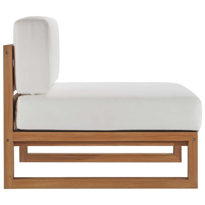 Modway - Upland Outdoor Patio Teak Wood Armless Chair by Modway  Outdoor Furniture Sofa Sectionals White - EEI-4125-NAT-WHI