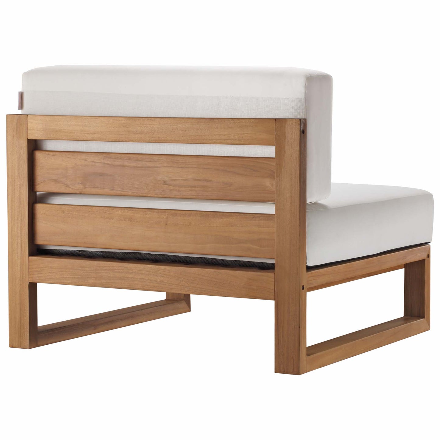 Modway - Upland Outdoor Patio Teak Wood Armless Chair by Modway  Outdoor Furniture Sofa Sectionals White - EEI-4125-NAT-WHI
