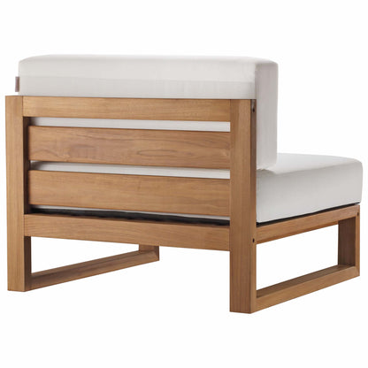 Modway - Upland Outdoor Patio Teak Wood Armless Chair by Modway  Outdoor Furniture Sofa Sectionals White - EEI-4125-NAT-WHI