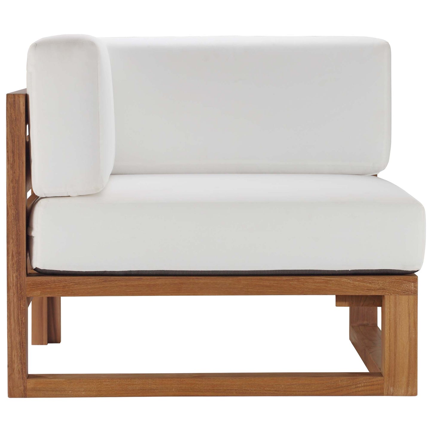 Modway - Upland Outdoor Patio Teak Wood Corner Chair by Modway  Outdoor Furniture Sofa Sectionals White - EEI-4126-NAT-WHI