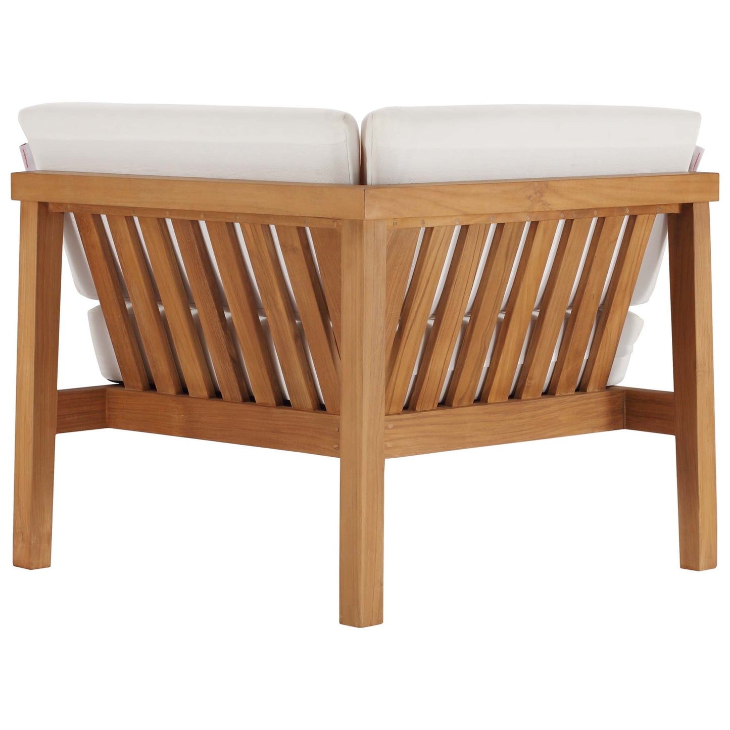 Modway - Bayport Outdoor Patio Teak Wood Corner Chair by Modway  Outdoor Furniture Sofa Sectionals White - EEI-4127-NAT-WHI