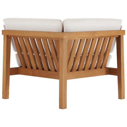 Modway - Bayport Outdoor Patio Teak Wood Corner Chair by Modway  Outdoor Furniture Sofa Sectionals White - EEI-4127-NAT-WHI