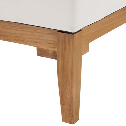 Modway - Bayport Outdoor Patio Teak Wood Corner Chair by Modway  Outdoor Furniture Sofa Sectionals White - EEI-4127-NAT-WHI