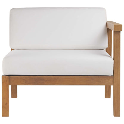 Modway - Bayport Outdoor Patio Teak Wood Right-Arm Chair by Modway  Outdoor Furniture Sofa Sectionals White - EEI-4129-NAT-WHI