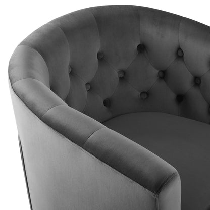 Modway Outlet Prospect Tufted Performance Velvet Swivel Armchair by Modway  Living Room Furniture Charcoal - EEI-4138-CHA