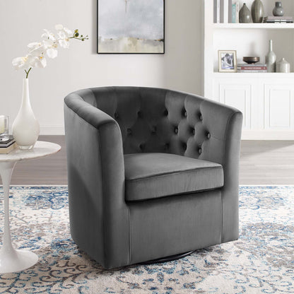 Modway Outlet Prospect Tufted Performance Velvet Swivel Armchair by Modway  Living Room Furniture Charcoal - EEI-4138-CHA