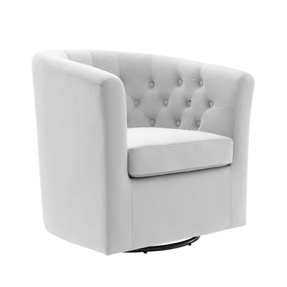 Modway - Prospect Tufted Performance Velvet Swivel Armchair by Modway  Living Room Sofas and Armchairs Gray - EEI-4138-LGR