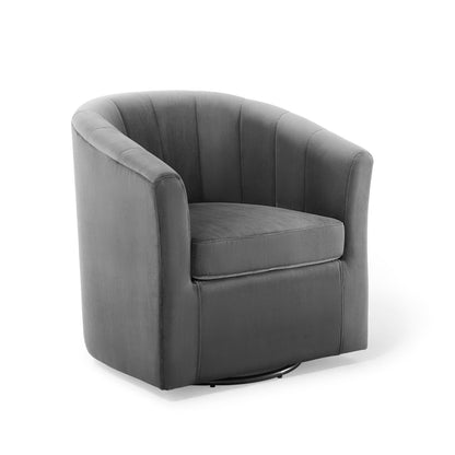 Modway - Prospect Performance Velvet Swivel Armchair by Modway  Living Room Sofas and Armchairs Black - EEI-4139-CHA