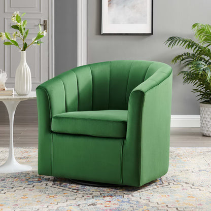 Modway Outlet Prospect Performance Velvet Swivel Armchair by Modway  Living Room Furniture Emerald - EEI-4139-EME