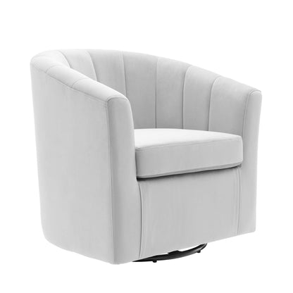 Modway - Prospect Performance Velvet Swivel Armchair by Modway  Living Room Sofas and Armchairs Gray - EEI-4139-LGR