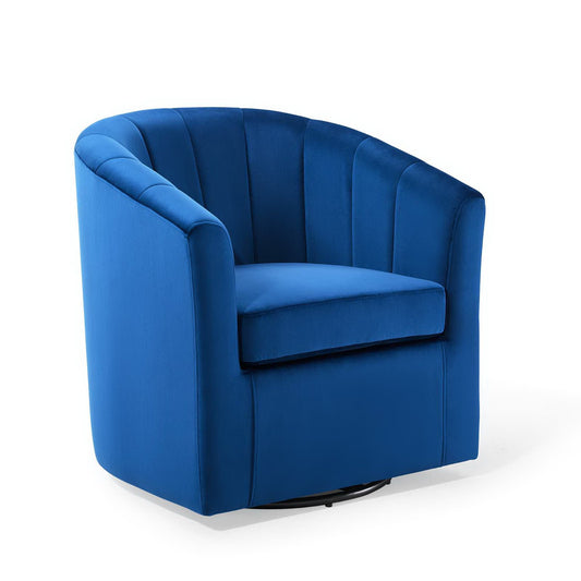 Modway - Prospect Performance Velvet Swivel Armchair by Modway  Living Room Sofas and Armchairs Blue - EEI-4139-NAV