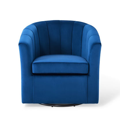 Modway - Prospect Performance Velvet Swivel Armchair by Modway  Living Room Sofas and Armchairs Blue - EEI-4139-NAV