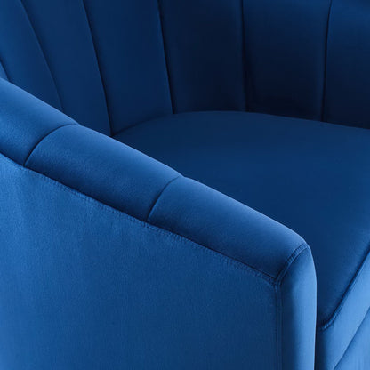 Modway - Prospect Performance Velvet Swivel Armchair by Modway  Living Room Sofas and Armchairs Blue - EEI-4139-NAV
