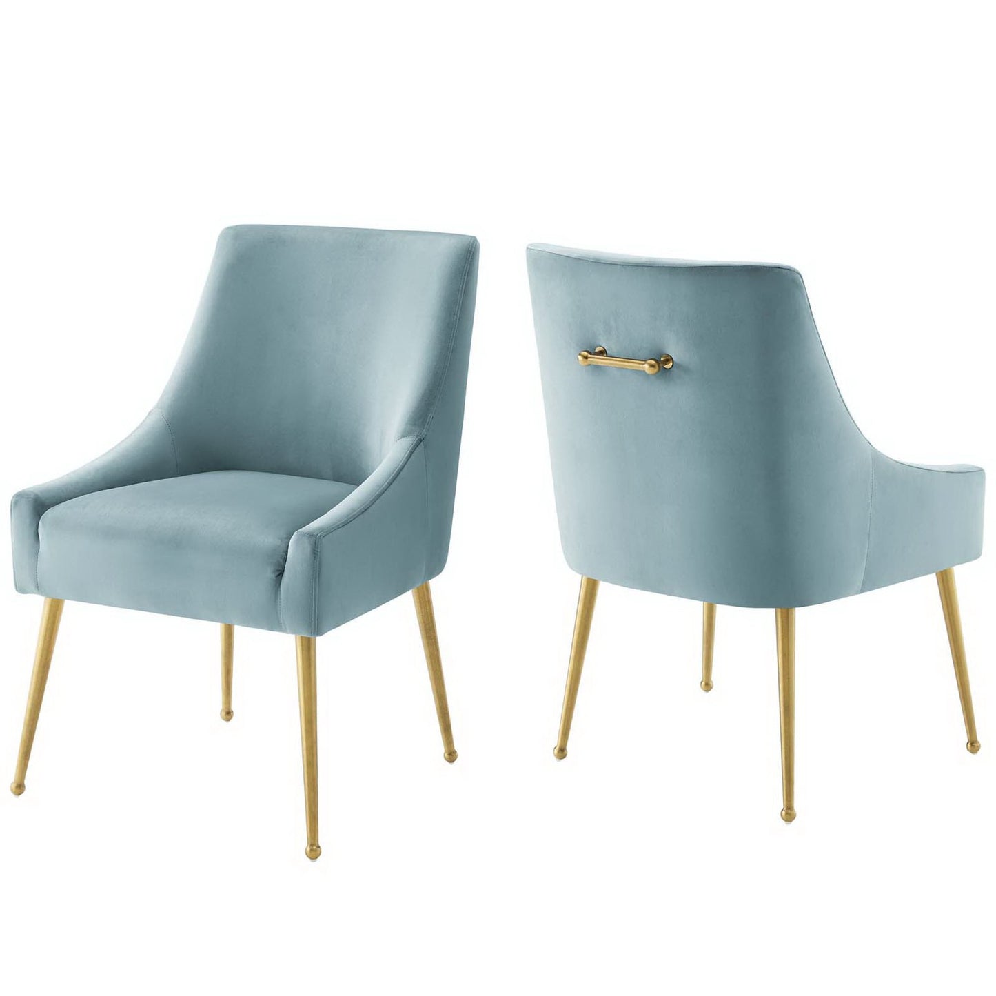 Modway - Discern Upholstered Performance Velvet Dining Chair Set of 2 by Modway  Bar and Dining Dining Chairs Blue - EEI-4148-LBU