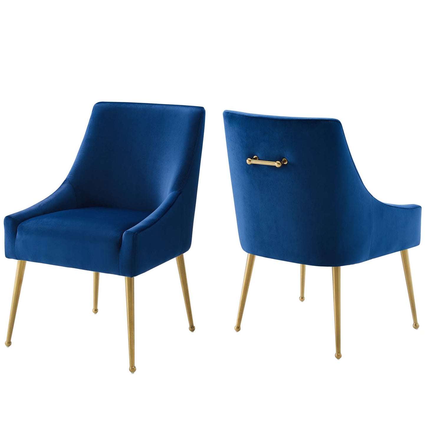 Modway Outlet Discern Upholstered Performance Velvet Dining Chair Set of 2 by Modway  Bar and Dining Furniture Navy - EEI-4148-NAV