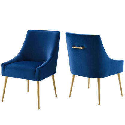 Modway Outlet Discern Upholstered Performance Velvet Dining Chair Set of 2 by Modway  Bar and Dining Furniture Navy - EEI-4148-NAV