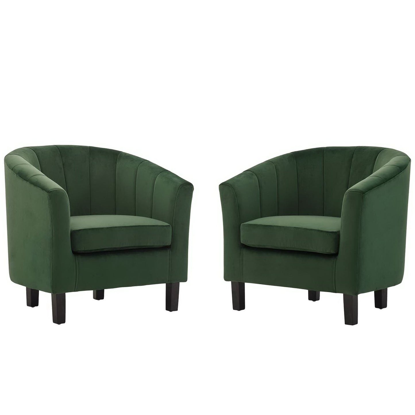 Modway - Prospect Channel Tufted Performance Velvet Armchair Set of 2 by Modway  Living Room Sofas and Armchairs Green - EEI-4150-EME