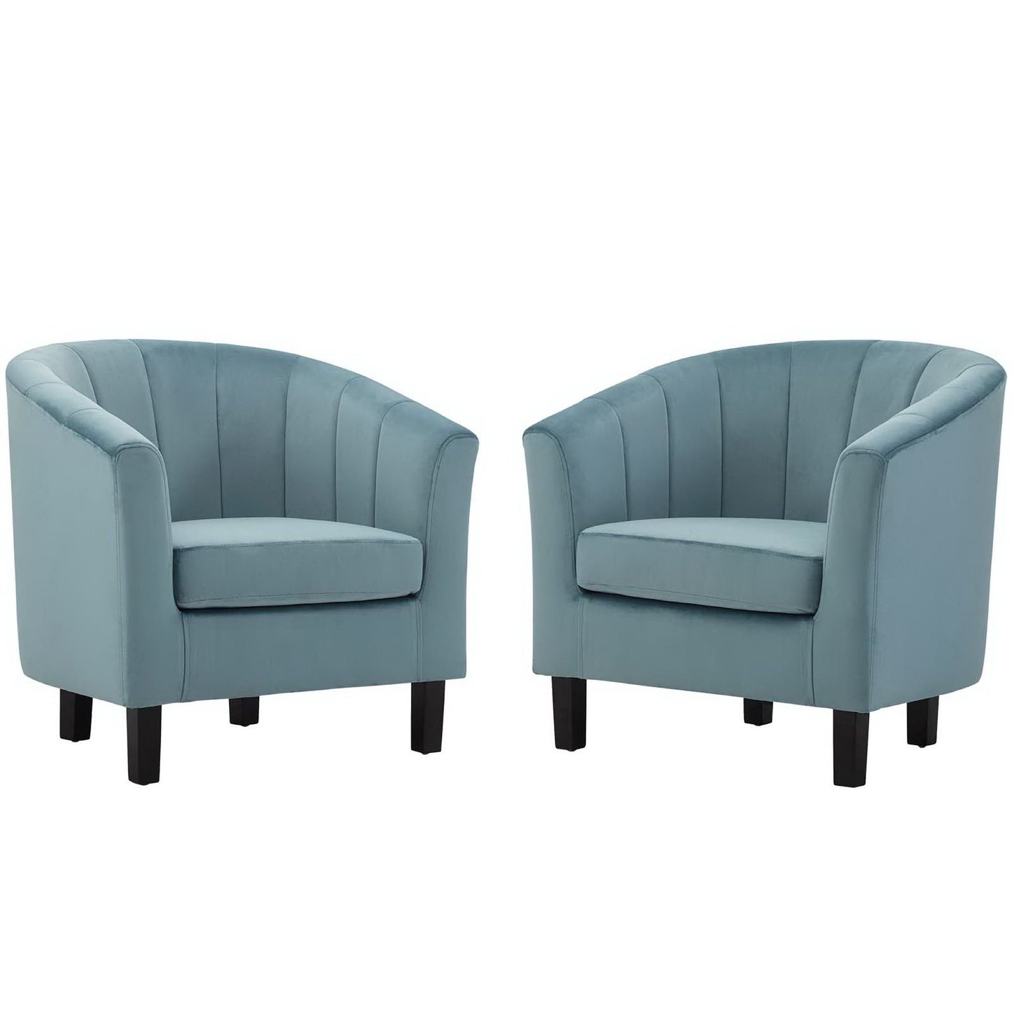 Modway - Prospect Channel Tufted Performance Velvet Armchair Set of 2 by Modway  Living Room Sofas and Armchairs Blue - EEI-4150-LBU