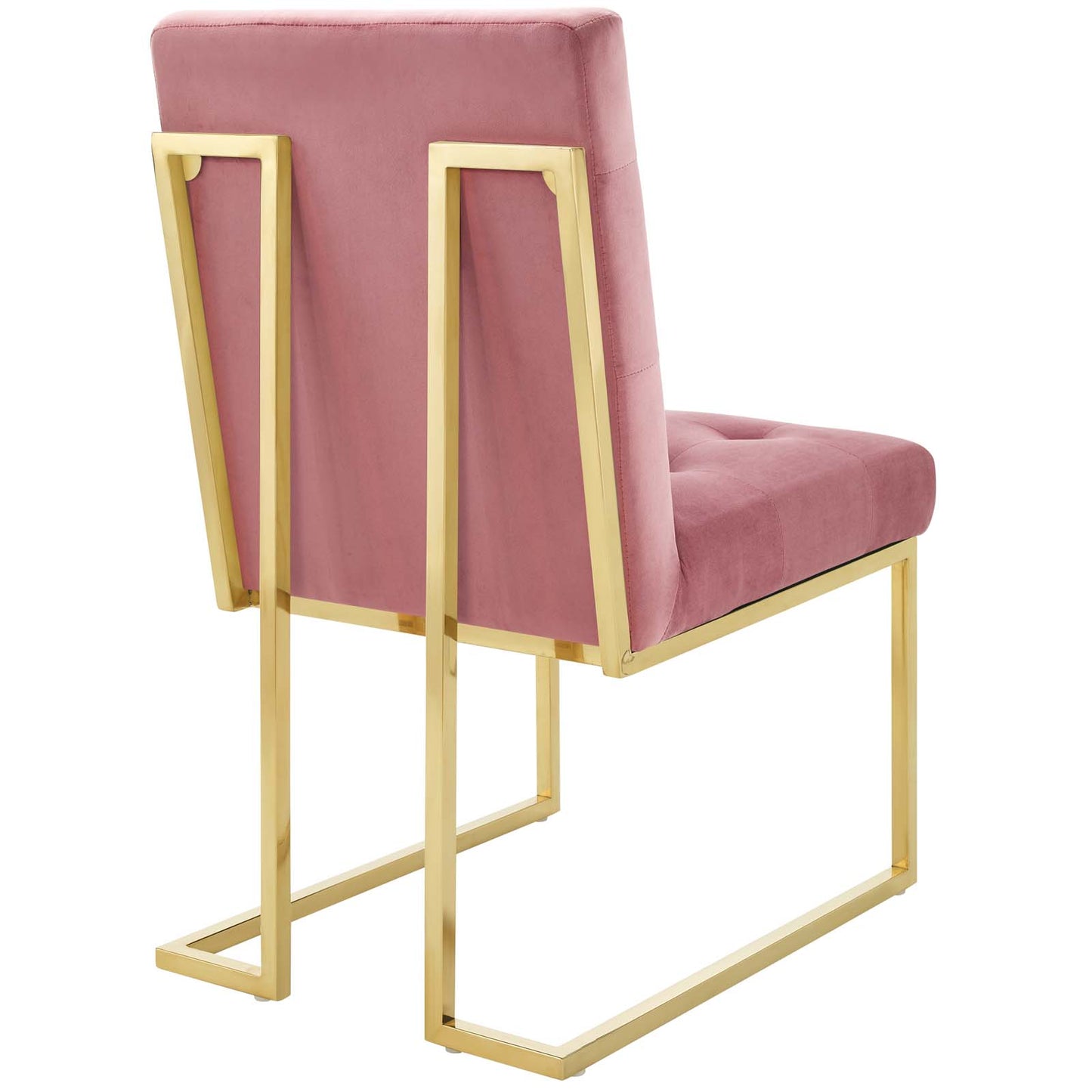 Modway Outlet Privy Gold Stainless Steel Performance Velvet Dining Chair Set of 2 by Modway  Bar and Dining Furniture Gold Dusty Rose - EEI-4152-GLD-DUS