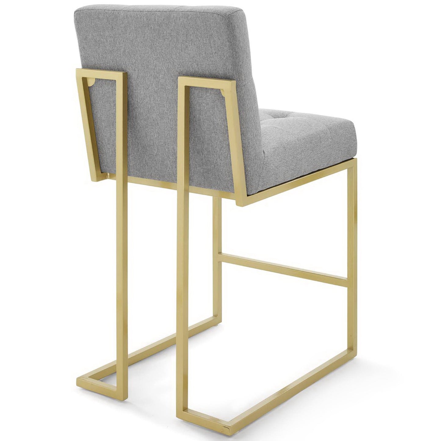 Modway - Privy Gold Stainless Steel Upholstered Fabric Counter Stool Set of 2 by Modway  Bar and Dining Dining Chairs Gray - EEI-4154-GLD-LGR