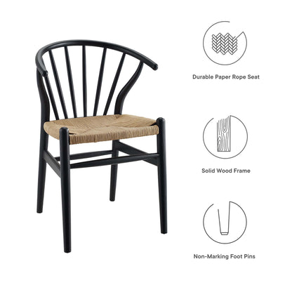 Modway - Flourish Spindle Wood Dining Side Chair Set of 2 by Modway  Bar and Dining Dining Chairs Black - EEI-4168-BLK