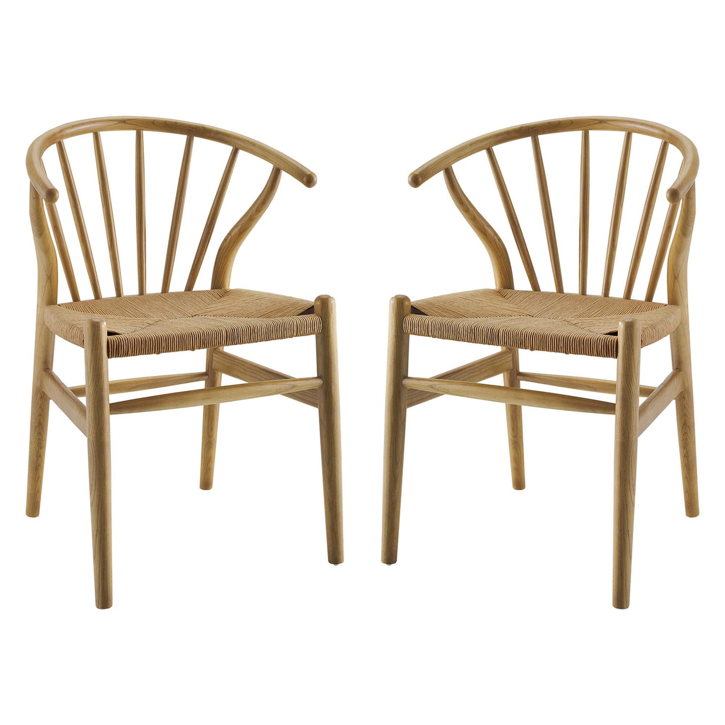 Modway - Flourish Spindle Wood Dining Side Chair Set of 2 by Modway  Bar and Dining Dining Chairs Brown - EEI-4168-NAT
