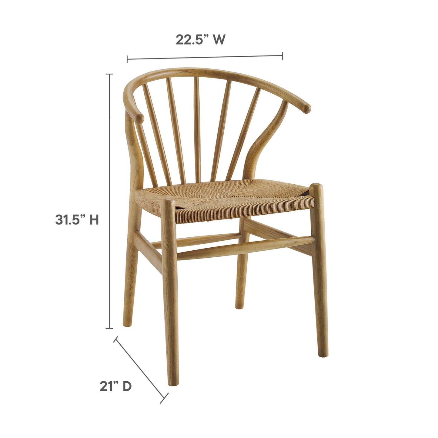 Modway - Flourish Spindle Wood Dining Side Chair Set of 2 by Modway  Bar and Dining Dining Chairs Brown - EEI-4168-NAT