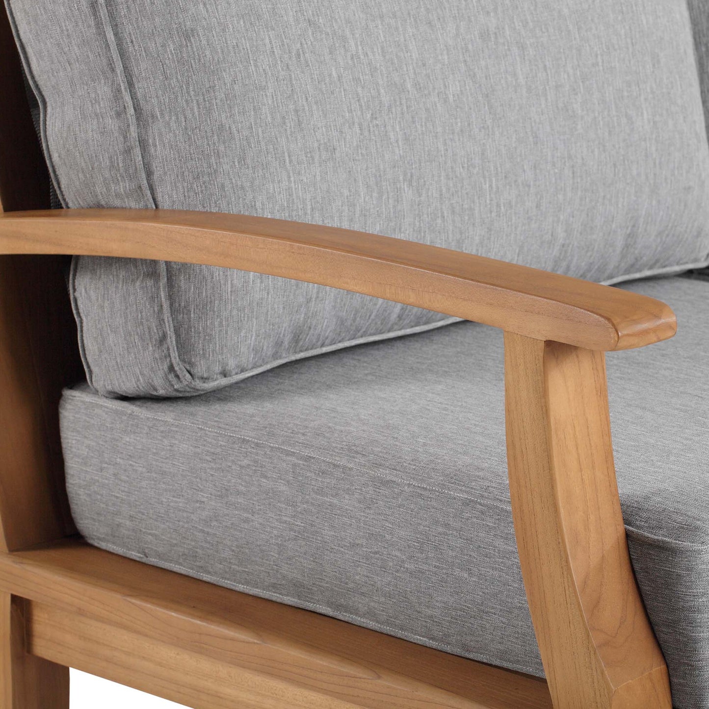 Modway - Marina Outdoor Patio Teak Sofa by Modway  Outdoor Furniture Sofa Sectionals Gray - EEI-4176-NAT-GRY