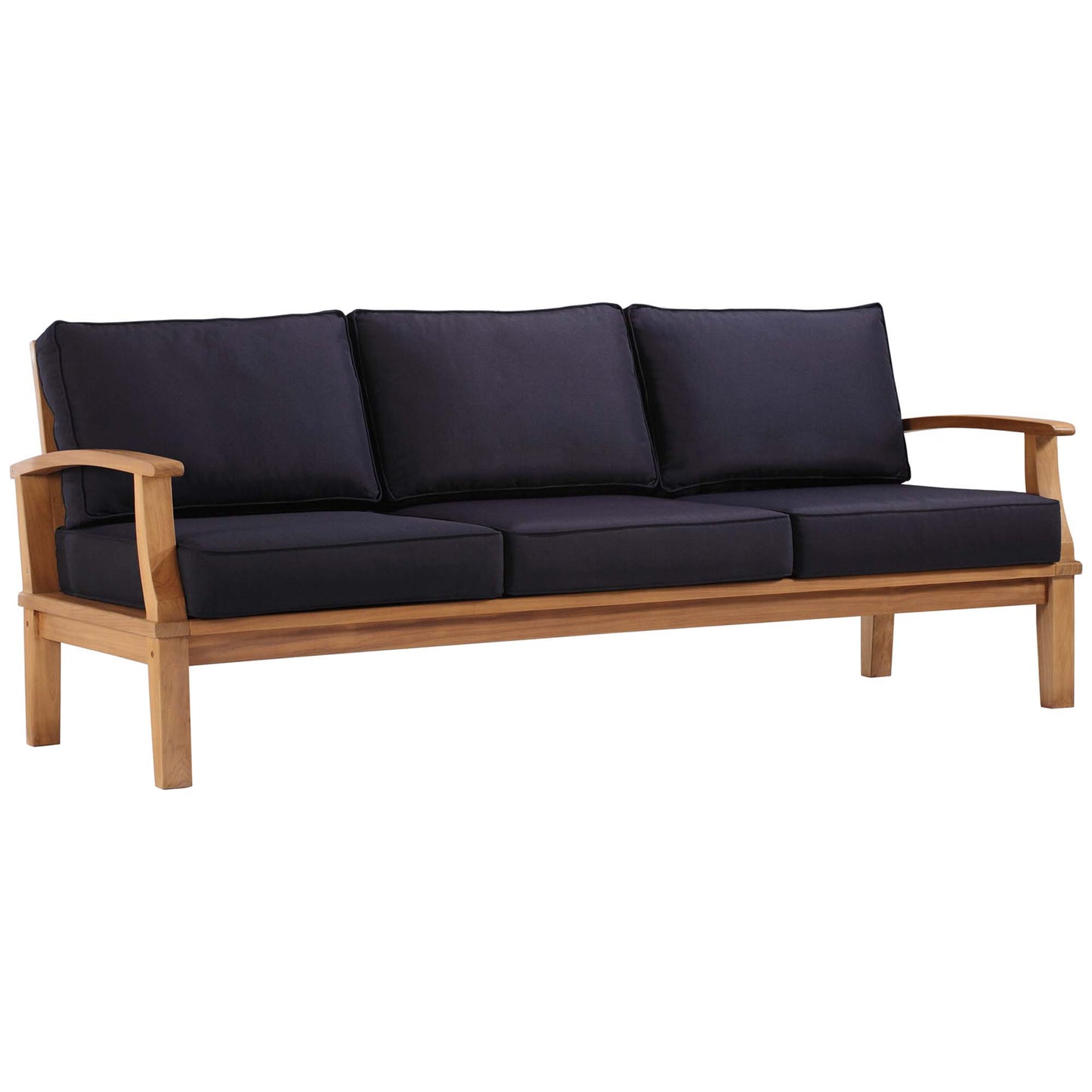 Modway - Marina Outdoor Patio Teak Sofa by Modway  Outdoor Furniture Sofa Sectionals Blue - EEI-4176-NAT-NAV