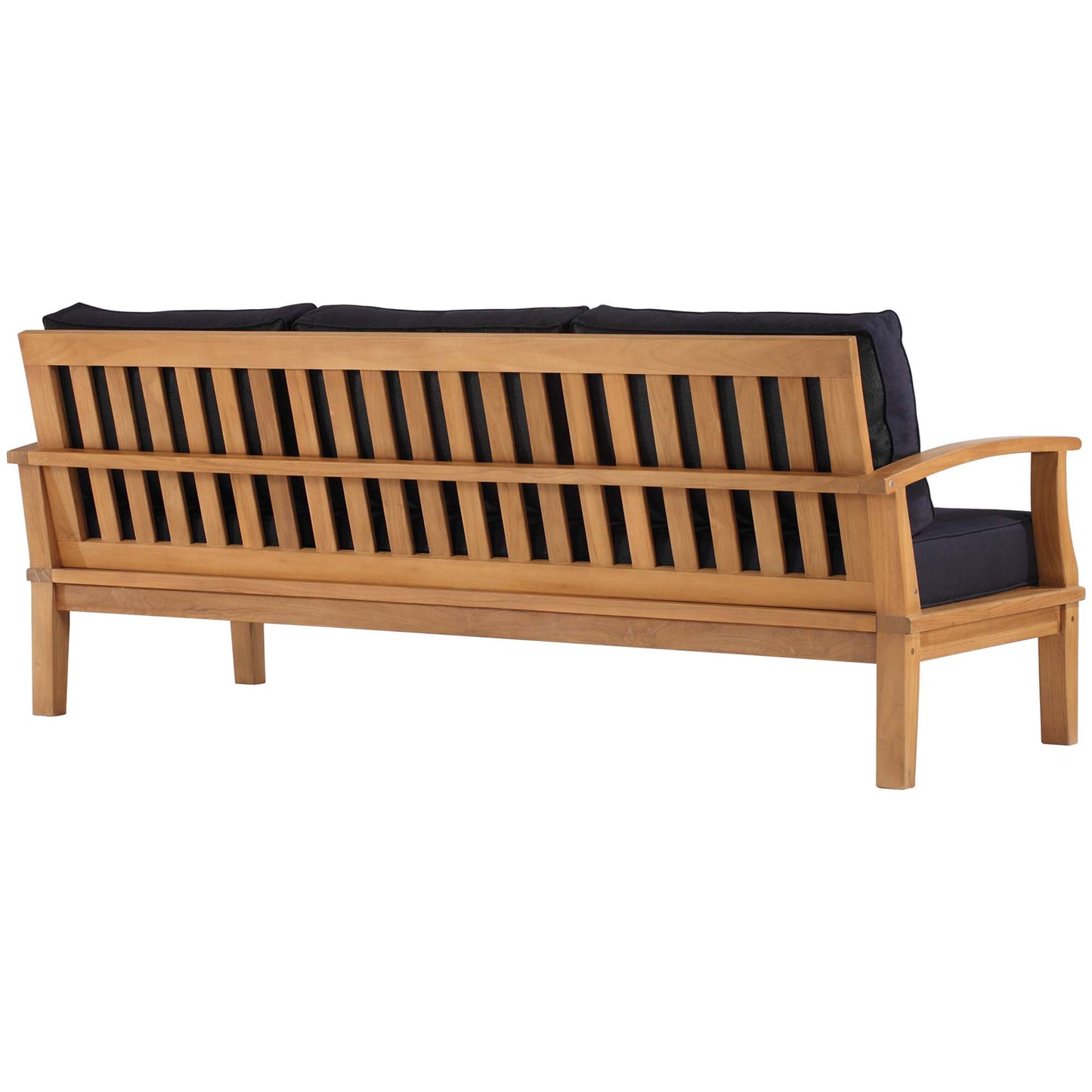 Modway - Marina Outdoor Patio Teak Sofa by Modway  Outdoor Furniture Sofa Sectionals Blue - EEI-4176-NAT-NAV