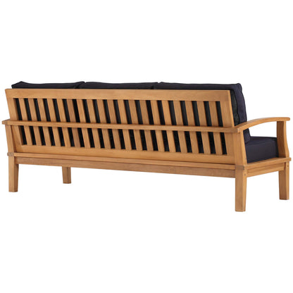 Modway - Marina Outdoor Patio Teak Sofa by Modway  Outdoor Furniture Sofa Sectionals Blue - EEI-4176-NAT-NAV