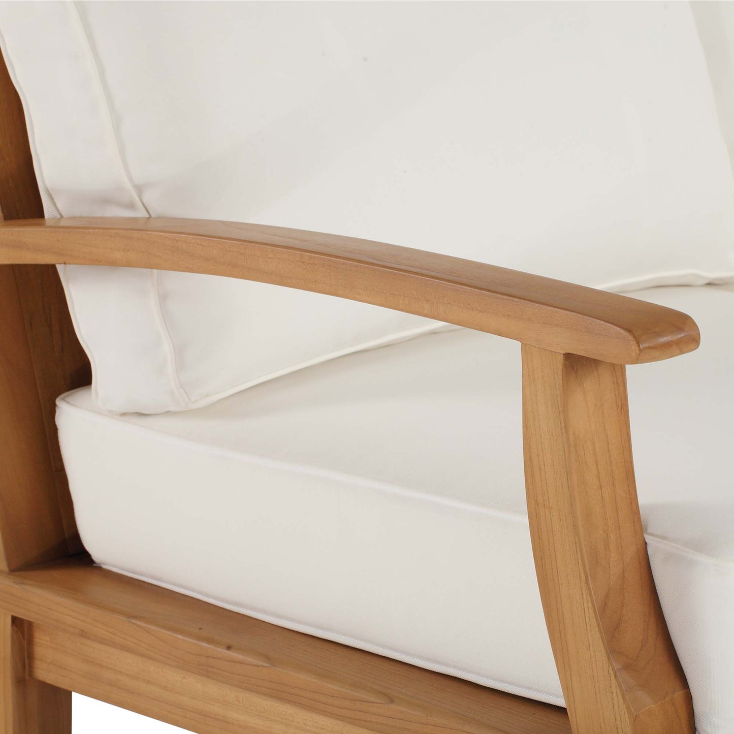 Modway - Marina Outdoor Patio Teak Sofa by Modway  Outdoor Furniture Sofa Sectionals White - EEI-4176-NAT-WHI