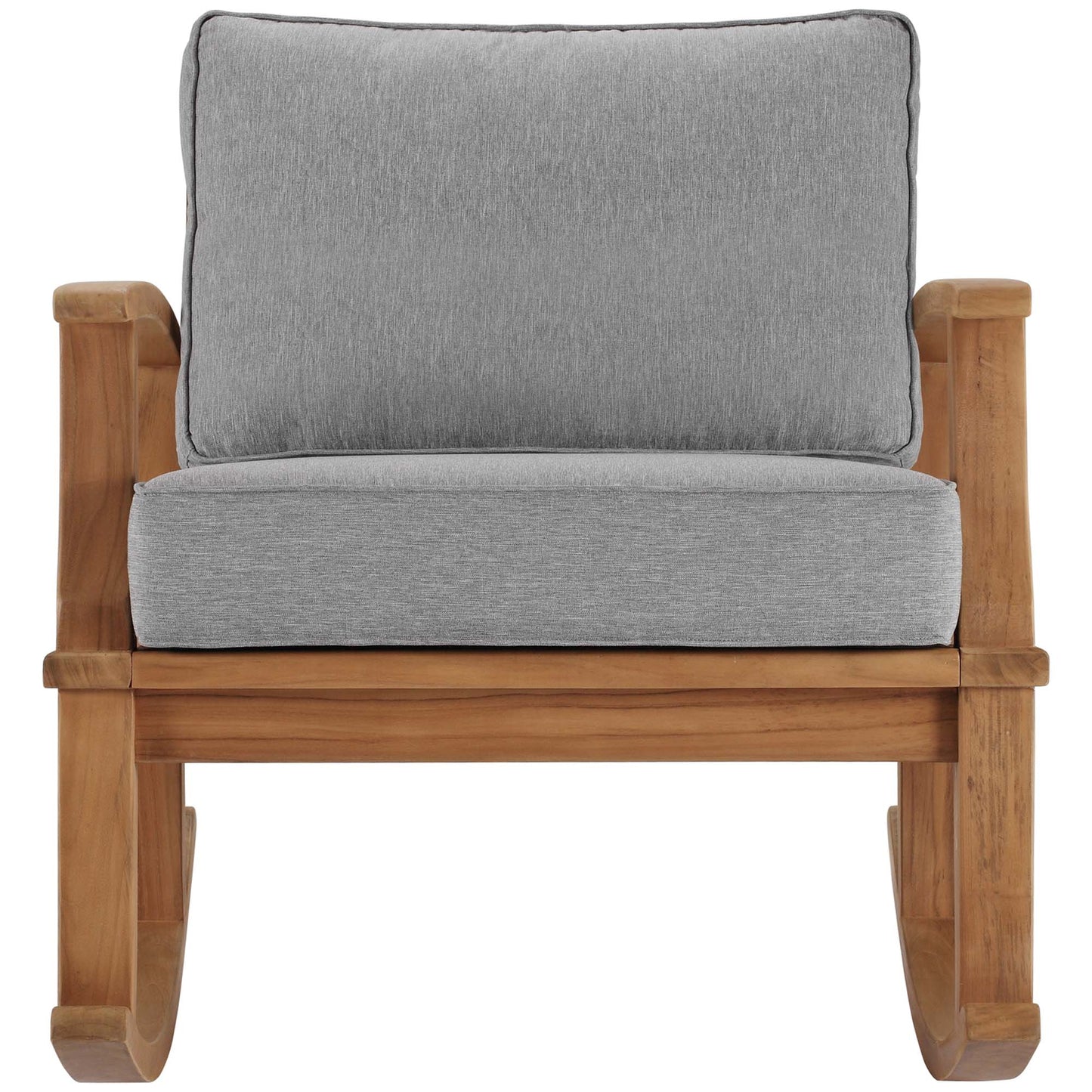 Modway - Marina Outdoor Patio Teak Rocking Chair by Modway  Outdoor Furniture Sofa Sectionals Gray - EEI-4177-NAT-GRY