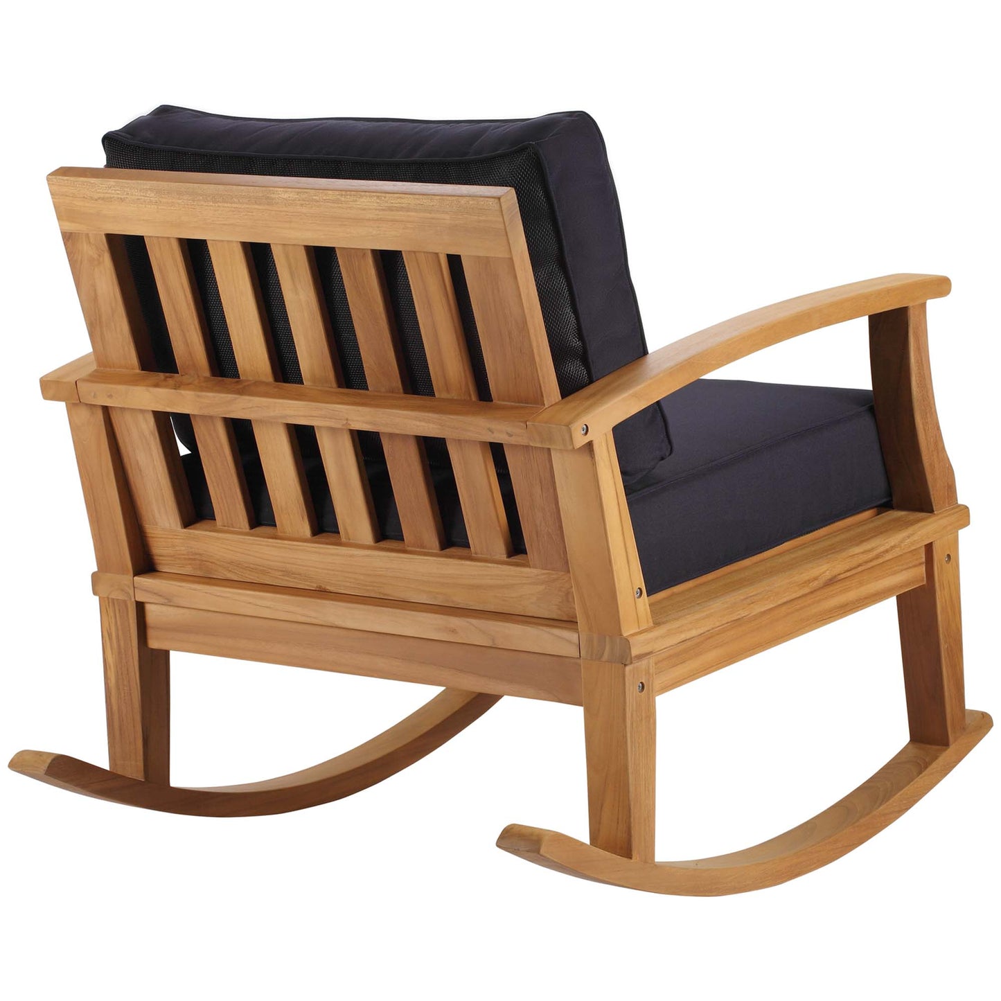 Modway - Marina Outdoor Patio Teak Rocking Chair by Modway  Outdoor Furniture Sofa Sectionals Blue - EEI-4177-NAT-NAV