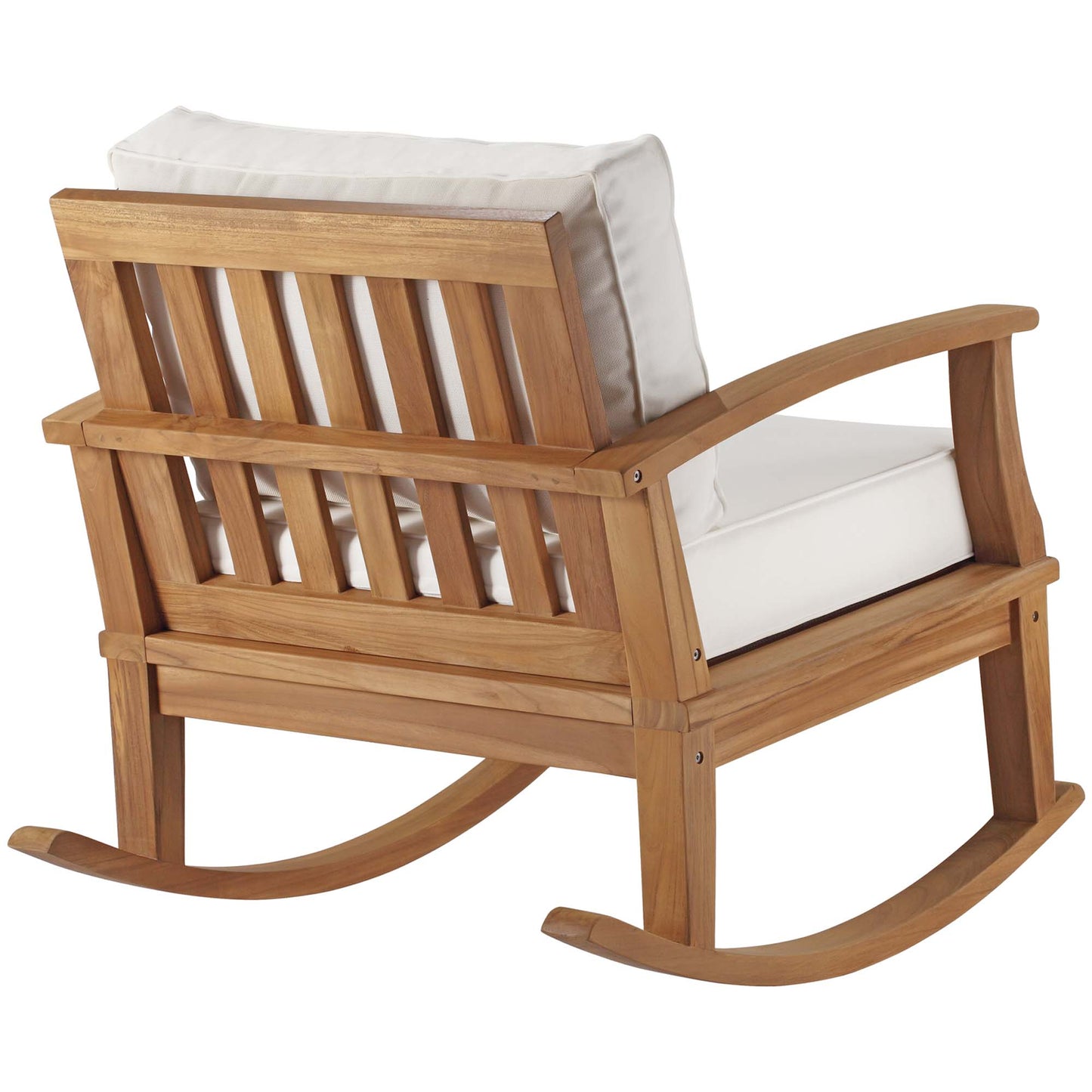 Modway - Marina Outdoor Patio Teak Rocking Chair by Modway  Outdoor Furniture Sofa Sectionals White - EEI-4177-NAT-WHI